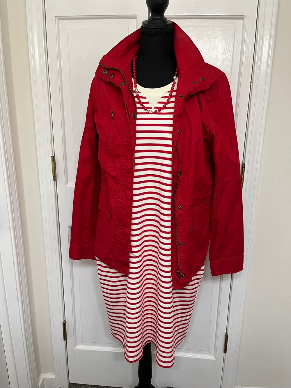 Red Striped Midi Dress - Unbranded